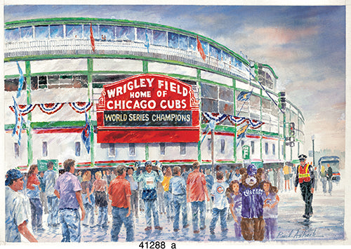 Wrigley, chicago cubs, cubs, baseball, World Series, Chicago marque, World Series print, Wrigley field print, Wrigley field watercolor, Chicago cubs, gifts for guys, gift ideas
