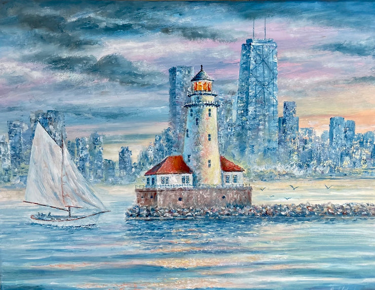 Chicago Lighthouse at Dusk
