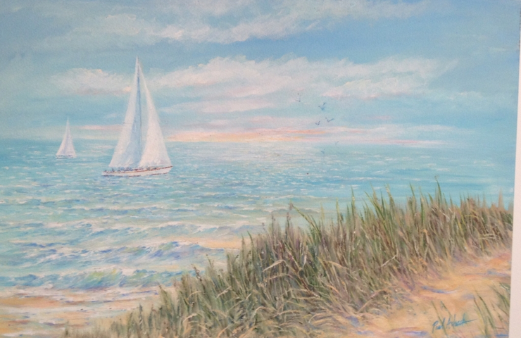 beach print, sail boat, Lake Michigan, beach house prints, sea grass, lake house beach scene, lake beach print, Lake Michigan art work 